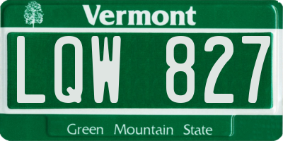 VT license plate LQW827