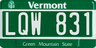 VT license plate LQW831