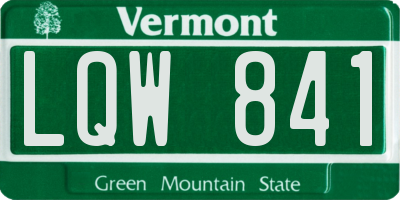 VT license plate LQW841