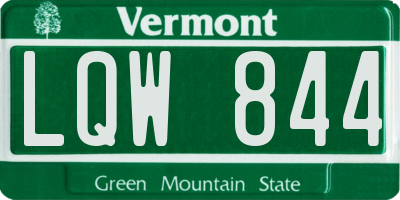 VT license plate LQW844