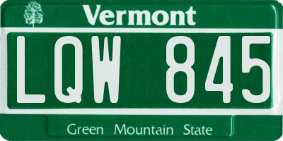 VT license plate LQW845