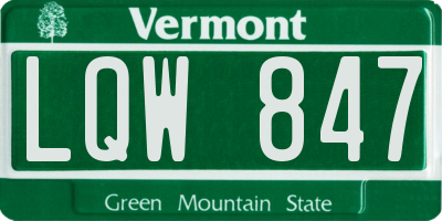 VT license plate LQW847