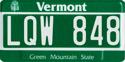 VT license plate LQW848