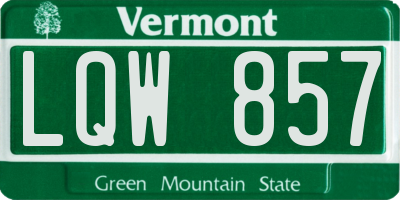 VT license plate LQW857