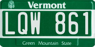 VT license plate LQW861
