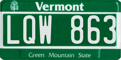 VT license plate LQW863