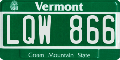VT license plate LQW866