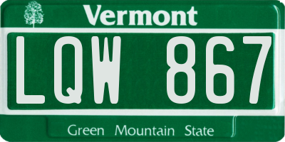 VT license plate LQW867