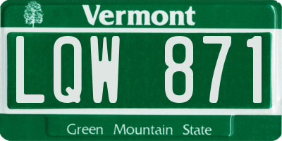 VT license plate LQW871