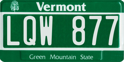 VT license plate LQW877