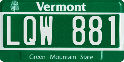 VT license plate LQW881