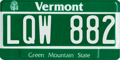VT license plate LQW882