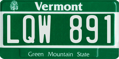 VT license plate LQW891