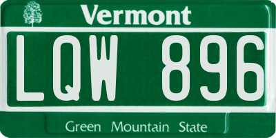 VT license plate LQW896