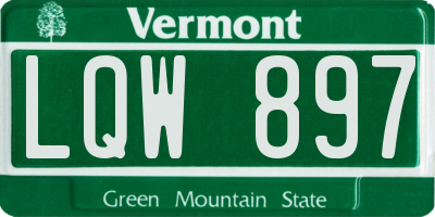 VT license plate LQW897