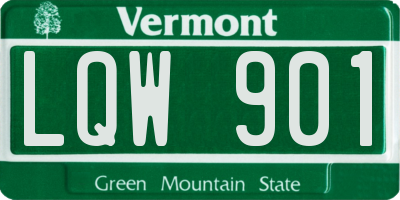 VT license plate LQW901