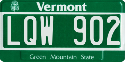 VT license plate LQW902