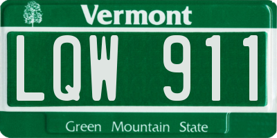 VT license plate LQW911