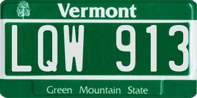VT license plate LQW913