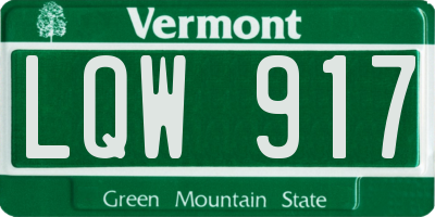 VT license plate LQW917