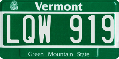 VT license plate LQW919