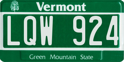 VT license plate LQW924