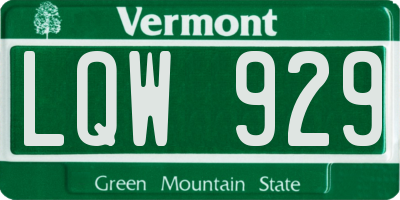 VT license plate LQW929
