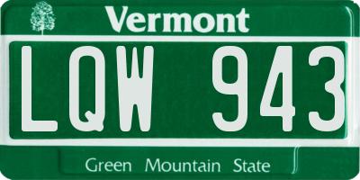 VT license plate LQW943
