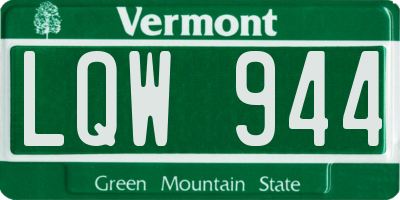 VT license plate LQW944