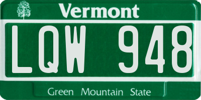 VT license plate LQW948