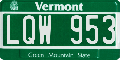VT license plate LQW953