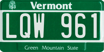 VT license plate LQW961