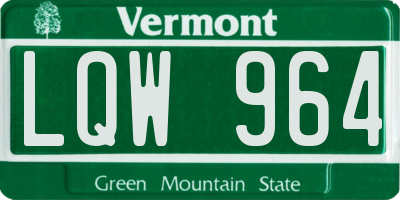 VT license plate LQW964