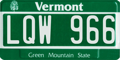 VT license plate LQW966