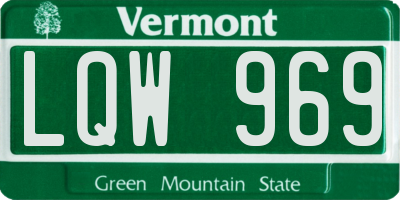 VT license plate LQW969