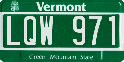 VT license plate LQW971
