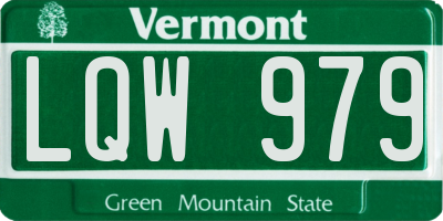 VT license plate LQW979