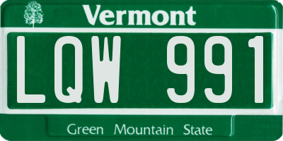 VT license plate LQW991