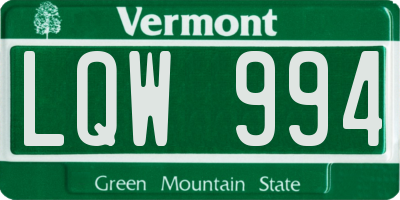 VT license plate LQW994