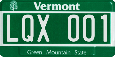 VT license plate LQX001