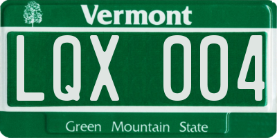 VT license plate LQX004