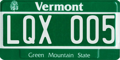 VT license plate LQX005