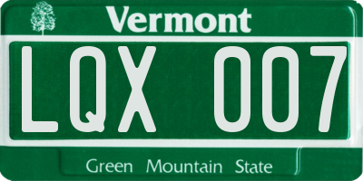 VT license plate LQX007