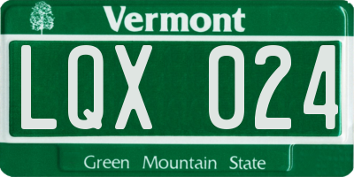 VT license plate LQX024