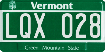 VT license plate LQX028
