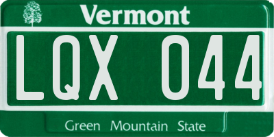 VT license plate LQX044