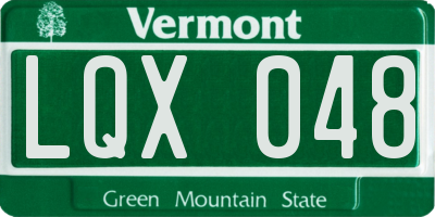 VT license plate LQX048