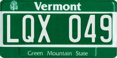VT license plate LQX049