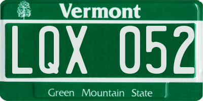 VT license plate LQX052