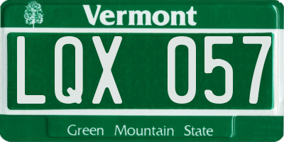 VT license plate LQX057